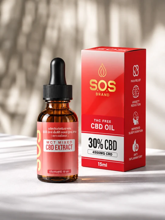 SOS CBD Isolate 30% bottle and box
